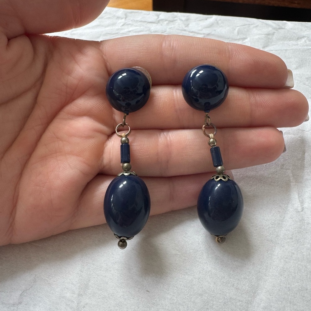 Classic Navy Drop Earrings - Women Jewelry